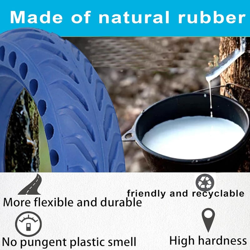 TOCBEUU TOUBEUU Solid Tires 8.5x2 Inches for Electric Scooter, 50/75-6.1Replacement Wheels, Rubber Tyre 8-1/2'' for Gotrax GXL V2/XR/APEX & Xiaomi M365/M365 Pro/Pro 2/1S and All 8.5'' Scooter- Blue - Image 5